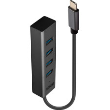 Lindy 43325 hub de interface USB 3.2 Gen 1 (3.1 Gen 1) Type-C 5000 Mbit s Cinzento