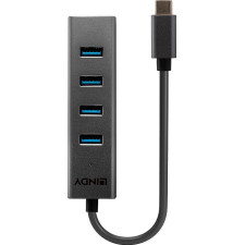 Lindy 43325 hub de interface USB 3.2 Gen 1 (3.1 Gen 1) Type-C 5000 Mbit s Cinzento