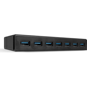 Lindy 43228 hub de interface USB 3.2 Gen 1 (3.1 Gen 1) Type-A 5000 Mbit s Preto