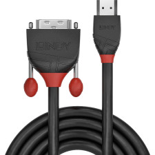 Lindy 36270 adaptador de cabo de vídeo 0,5 m HDMI Type A (Standard) DVI-D Preto