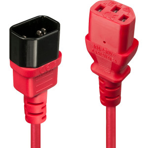 Lindy 30477 cabo de energia Preto, Vermelho 1 m Acoplador C14 Acoplador C13