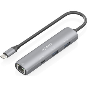 AISENS ASUC-4P039-GR base & duplicador de portas Com fios USB 3.2 Gen 1 (3.1 Gen 1) Type-C Cinzento