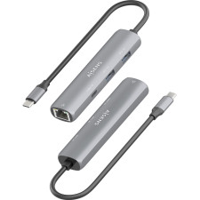 AISENS ASUC-4P039-GR base & duplicador de portas Com fios USB 3.2 Gen 1 (3.1 Gen 1) Type-C Cinzento