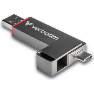 Verbatim Dual QuickStick unidade de memória USB 256 GB USB Type-A   USB Type-C 3.2 Gen 1 (3.1 Gen 1) Cinzento