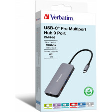 Verbatim CMH-09 USB Type-C 10000 Mbit s Prateado