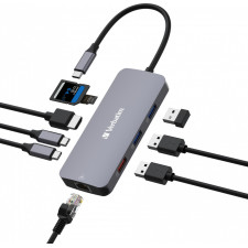 Verbatim CMH-09 USB Type-C 10000 Mbit s Prateado