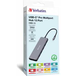 Verbatim CMH-13 USB Type-C 10000 Mbit s Prateado