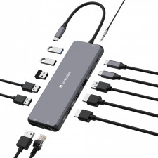 Verbatim CMH-13 USB Type-C 10000 Mbit s Prateado