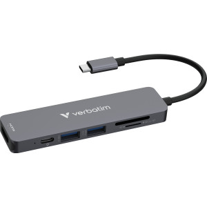 Verbatim 32156 hub de interface USB 3.2 Gen 1 (3.1 Gen 1) Type-C 5000 Mbit s Cinzento