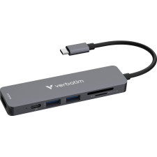 Verbatim 32156 hub de interface USB 3.2 Gen 1 (3.1 Gen 1) Type-C 5000 Mbit s Cinzento