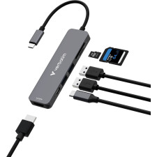 Verbatim 32156 hub de interface USB 3.2 Gen 1 (3.1 Gen 1) Type-C 5000 Mbit s Cinzento