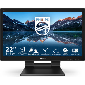 Philips B Line 222B9TA 00 monitor de ecrã 54,6 cm (21.5") 1920 x 1080 pixels Full HD LCD Ecrã táctil Tampo de mesa Preto