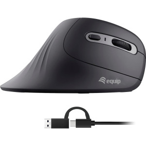 Equip 245119 rato Universal Mão direita USB Type-A + USB Type-C Ótico 7200 DPI