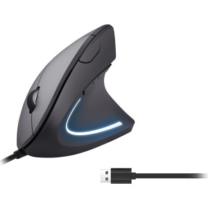 Equip 245118 rato Universal Mão direita USB Type-A Ótico 3200 DPI