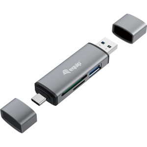 Equip 245460 leitor de cartões USB 3.2 Gen 1 (3.1 Gen 1) Type-A Type-C Cinzento