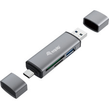 Equip 245460 leitor de cartões USB 3.2 Gen 1 (3.1 Gen 1) Type-A Type-C Cinzento