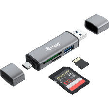 Equip 245460 leitor de cartões USB 3.2 Gen 1 (3.1 Gen 1) Type-A Type-C Cinzento