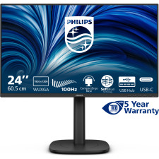 Philips 3000 series 24B2N3200D 00 monitor de ecrã 61,2 cm (24.1") 1920 x 1200 pixels WUXGA LCD Preto