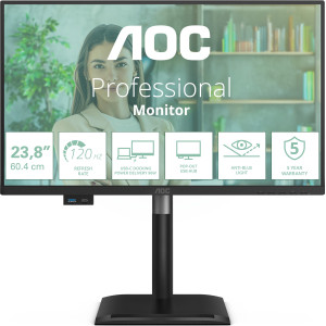 AOC 24P4CV monitor de ecrã 60,5 cm (23.8") 1920 x 1080 pixels Full HD LED Preto