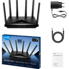Cudy WR11000 router sem fios 2.5 Gigabit Ethernet Tri-band (2.4 GHz   5 GHz   6 GHz) Preto