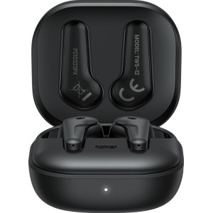 Savio TWS-12 auscultador Auscultadores True Wireless Stereo (TWS) Intra-auditivo Chamadas Música USB Type-C Bluetooth Preto