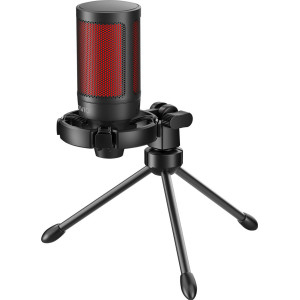 Savio wired gaming microphone with backlight tripod USB SONAR PRO Preto, Vermelho Microfone para consola de jogos