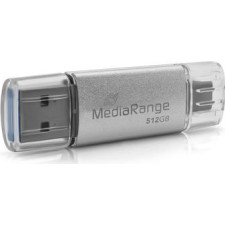 MediaRange MR940-1 unidade de memória USB 512 GB USB Type-A   USB Type-C 3.2 Gen 1 (3.1 Gen 1) Prateado