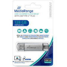 MediaRange MR938 unidade de memória USB 128 GB USB Type-A   USB Type-C 3.2 Gen 1 (3.1 Gen 1) Prateado