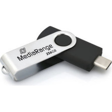 MediaRange MR1955 unidade de memória USB 256 GB USB Type-C 3.2 Gen 1 (3.1 Gen 1) Preto, Prateado