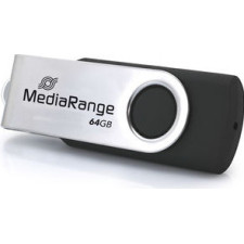 MediaRange MR1953 unidade de memória USB 64 GB USB Type-C 3.2 Gen 1 (3.1 Gen 1) Preto, Prateado