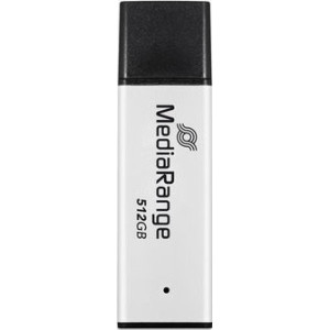 MediaRange MR1904 unidade de memória USB 512 GB USB Type-A 3.2 Gen 1 (3.1 Gen 1) Preto, Prateado
