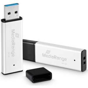 MediaRange MR1901 unidade de memória USB 64 GB USB Type-A 3.2 Gen 1 (3.1 Gen 1) Preto, Prateado