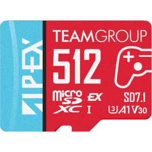 Team Group 512GB Apex SD7.1 MicroSDXC Express Card, Nintendo Switch 2 Ready, 800MB s UHS