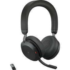 Jabra Evolve2 75 Auscultadores Sem fios Fita de cabeça Escritório Call center Bluetooth Suporte de carregamento Preto