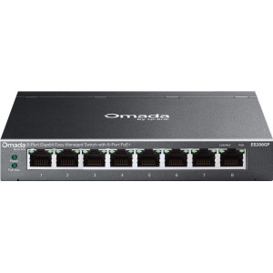 TP-Link Omada ES208GP switch de rede Gerido L2 Gigabit Ethernet (10 100 1000) Power over Ethernet (PoE) DIN rail Preto