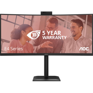 AOC E4 CU34E4CW monitor de ecrã 86,4 cm (34") 3440 x 1440 pixels UltraWide Quad HD LED Preto
