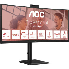 AOC E4 CU34E4CW monitor de ecrã 86,4 cm (34") 3440 x 1440 pixels UltraWide Quad HD LED Preto