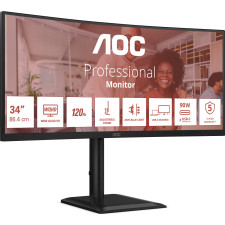 AOC E4 CU34E4CV monitor de ecrã 86,4 cm (34") 3440 x 1440 pixels UltraWide Quad HD LCD Preto