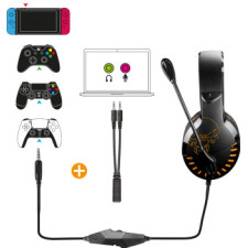 Spirit of Gamer PRO-H3 Auscultadores Com fios Fita de cabeça Jogos Preto, Laranja