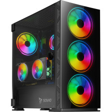 Savio PC Case Prime X1 ARGB Glass Black Midi Tower Preto