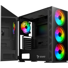 Savio PC Case Prime X1 ARGB Glass Black Midi Tower Preto