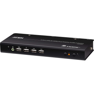ATEN Comutador KVMP de 2 portas USB 4K HDMI para dois monitores (cabos incluídos)