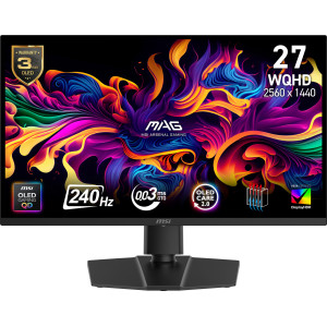 MSI MAG 271QP QD-OLED X24 monitor de ecrã 67,3 cm (26.5") 2560 x 1440 pixels Wide Quad HD Preto