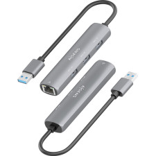 AISENS ASUC-4P034-GR base & duplicador de portas Com fios USB 3.2 Gen 1 (3.1 Gen 1) Type-A Cinzento