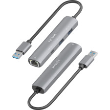 AISENS ASUC-4P035-GR base & duplicador de portas Com fios USB 3.2 Gen 1 (3.1 Gen 1) Type-A Cinzento