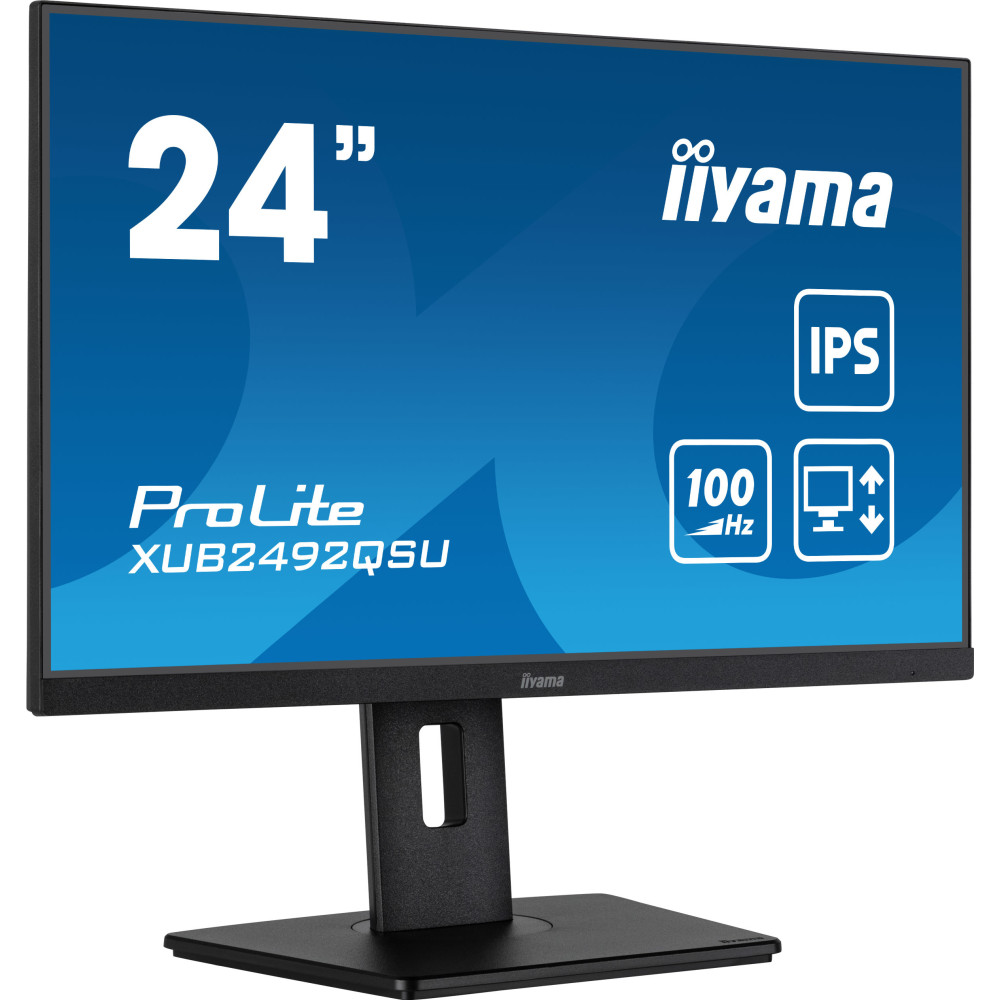 iiyama ProLite XUB2492QSU-B1 monitor de ecrã 60,5 cm (23.8") 2560 x 1440 pixels Quad HD LED Preto iiyama ProLite XUB2492QSU-B1 monitor de ecrã 60,5 cm (23.8") 2560 x 1440 pixels Quad HD LED Preto
