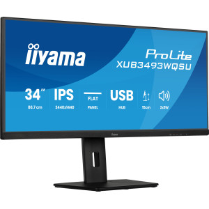 iiyama ProLite XUB3493WQSU-B6 monitor de ecrã 86,4 cm (34") 3440 x 1440 pixels UltraWide Quad HD LED Preto