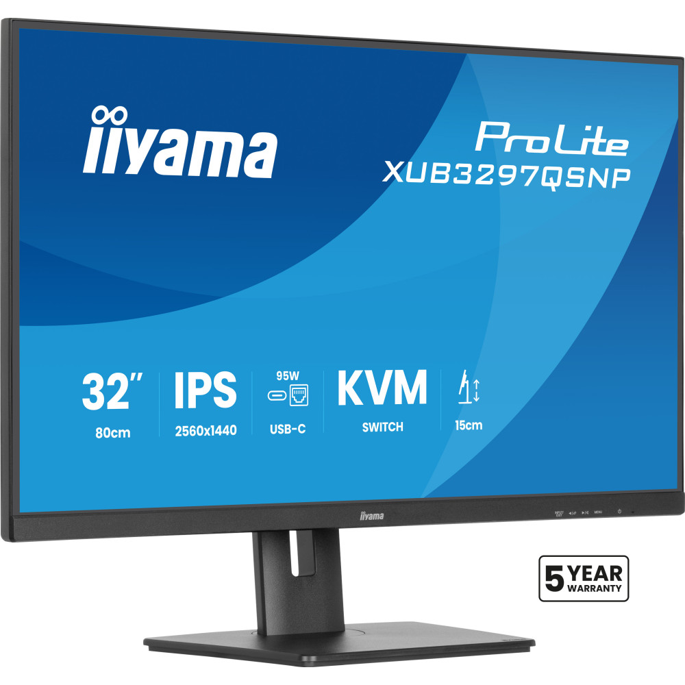iiyama ProLite XUB3297QSNP-B1 monitor de ecrã 81,3 cm (32") 2560 x 1440 pixels Quad HD LED Preto iiyama ProLite XUB3297QSNP-B1 monitor de ecrã 81,3 cm (32") 2560 x 1440 pixels Quad HD LED Preto