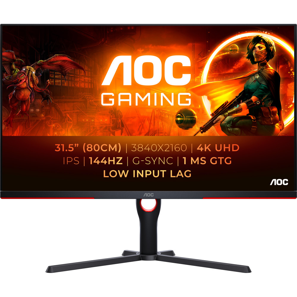 AOC G3 U32G3X BK monitor de ecrã 80 cm (31.5") 3840 x 2160 pixels 4K Ultra HD LED Preto, Vermelho AOC G3 U32G3X BK monitor de ecrã 80 cm (31.5") 3840 x 2160 pixels 4K Ultra HD LED Preto, Vermelho