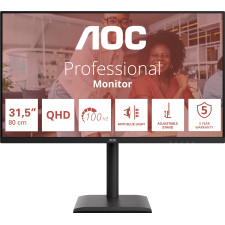 AOC E4 Q32E4U monitor de ecrã 80 cm (31.5") 2560 x 1440 pixels Quad HD LED Preto